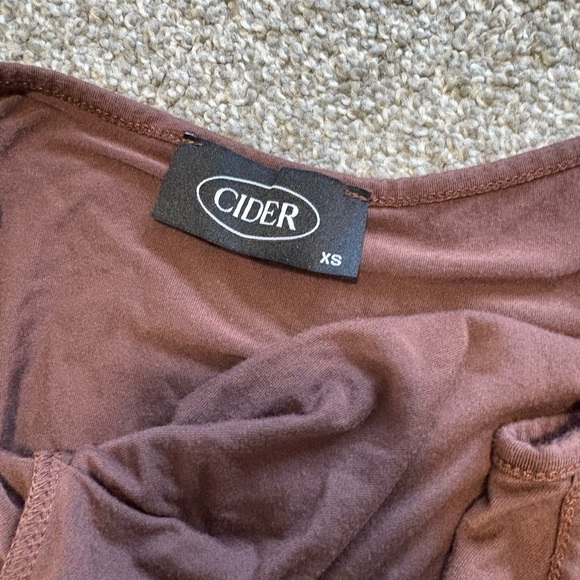 Cider Fitted Aysmetrical Brown Midi Dress Size XS‎ - Picture 8 of 8